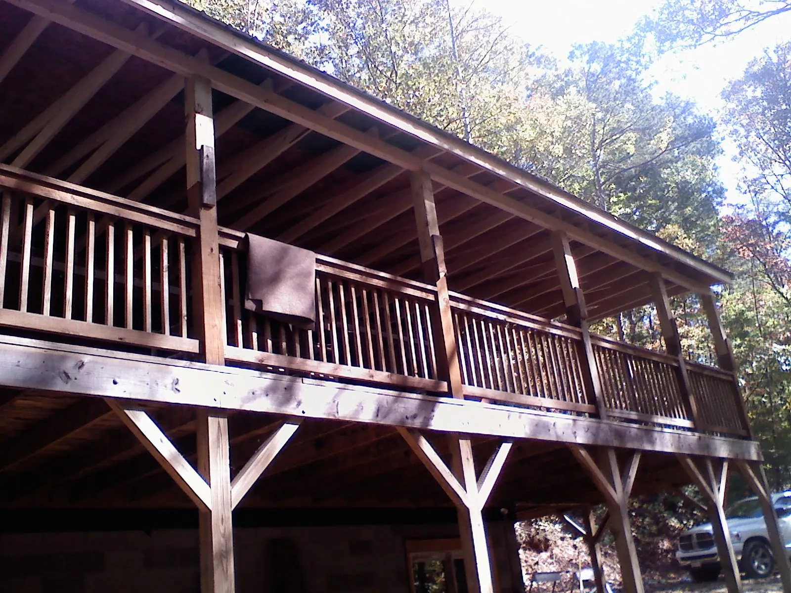 Timber framing under a new elevated porch and deck — Roof Leak Repair in Dolton by Roofing Brothers